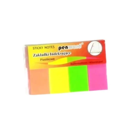 Zakładki indeksujące 20x50mm 4x40szt plastikowe - Penword