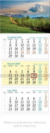 Kalendarz 2026 ścienny trójdzielny Wiosna - Lucrum