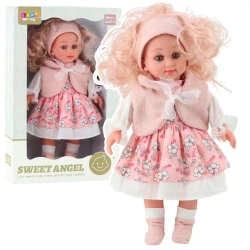 Lalka Sweet Angel w różowej sukience w kwiaty 36cm