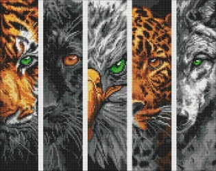 Diamentowa mozaika - Drapieżniki kwadryptyk 40x50 - Ideyka