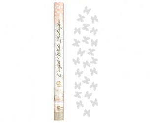 Konfetti pneumatyczne Motylki papierowe białe 60cm - Godan