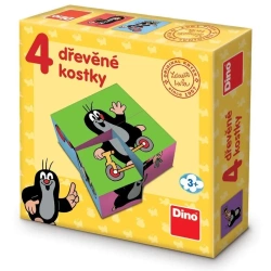 Drewniane klocki obrazkowe Krecik 4el - Dino Toys