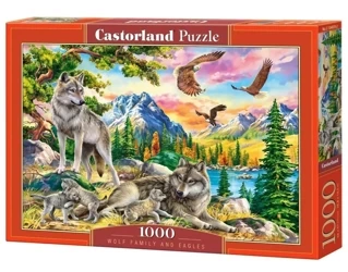 Puzzle 1000 Wolf Family and Eagles CASTOR - Castorland