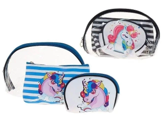 Kosmetyczka Jednorożec 3szt MIX - ADAR