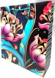 Torebka ozdobna matowa 35x37x12cm tulipany GB23157 - Fresh