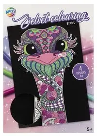 Kolorowanka A4 4 arkusze Velvet Ptaki