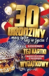 Karnet Urodzinowy 30 + naklejka - YEKU