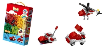 Klocki konstrukcyjne czerwone Straż Pożarna 1000 elementów - Norimpex