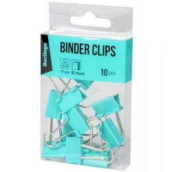 Spinacze metalowe niebieskie Berlingo 19 mm 10 sztuk