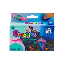 Klej brokatowy świecący w ciemności Astra Creativo 5x20ml - ASTRA art-pap
