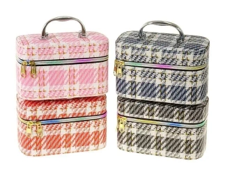 Kuferek S z lusterkiem na zamek 19x11x10cm MIX - ADAR