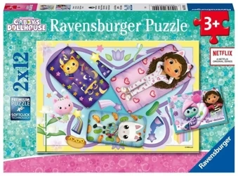 Puzzle dla dzieci 2x12 Koci Domek Gabi - Ravensburger