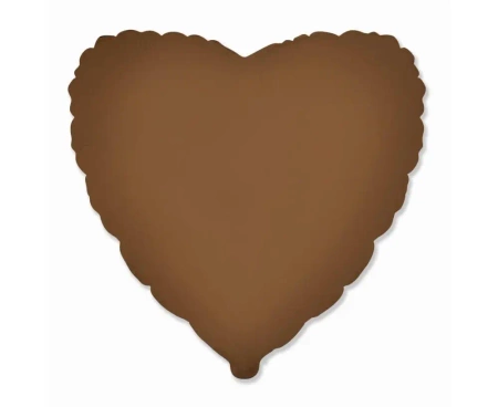 Balon foliowy 46cm Serce matowe Choco Brown - Godan