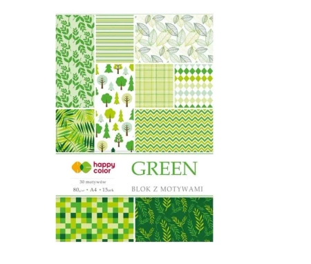 Blok z motywami Green A4/15K 80g HAPPY COLOR - GDD