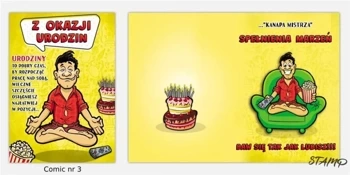 Karnet Comic B6 + koperta wzór nr 03 Urodziny - Stamp