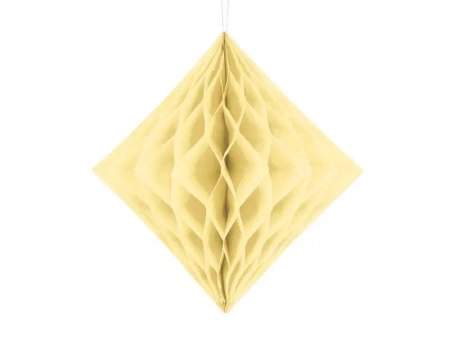 Diament bibułowy kremowy 20cm - PartyDeco
