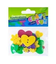 Ozdoba dekoracyjna guziki różne kształty - Craft with Fun
