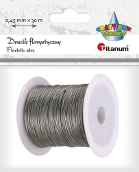 Drucik florystyczny 0,45mm x 30m serbrny - Titanum