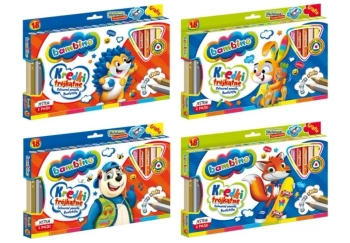 Kredki trójkątne drewniane 18 kolorów BAMBINO - ST-MAJEWSKI