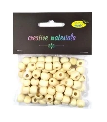 Koraliki drewniane kremowe 10mm 25g - Galeria Hobby