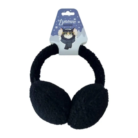 Nauszniki pluszowe czarne - MCD