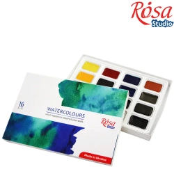 Farby akwarelowe w kostkach 16 x2,5 ml - ROSA