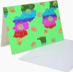 Karnet B6 YG-20-G106 złocony Kwiaty seledyn - Fresh