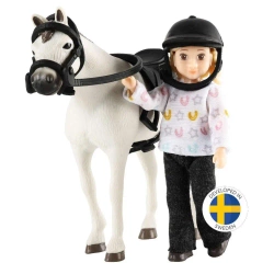 Lalka dżokejka zestaw z koniem - MICKI