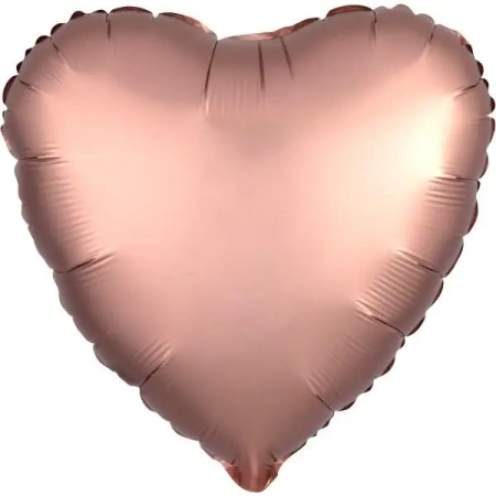 Balon foliowy Silk Lustre Dark różowe złoto serce - Amscan