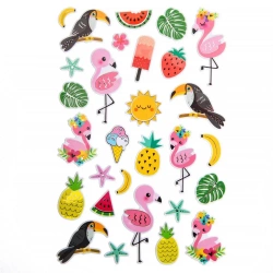 Metaliczne naklejki 3D - tropiki 29szt - Dalprint dpCraft