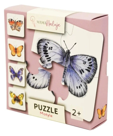 Puzzle 4-elementowe Motyle - Mama Maluje