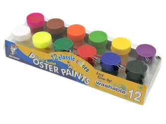 Zestaw farb z pędzelkiem 12 kolorów - ADAR