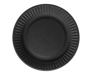 Talerzyki papierowe czarne 18cm 6szt - Godan