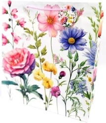 Torebka ozdobna matowa 35x37x12cm Kwiaty - Fresh