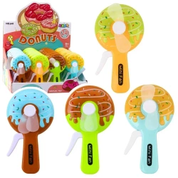 Wentylator ręczny mini wiatraczek pączek donut MIX - Leantoys