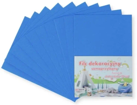 Filc A4 samoprzylepny niebieski 20x30cm 10szt - Penword