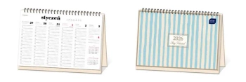 Kalendarz 2026 biurkowy tygodniowy Paski - INTERDRUK