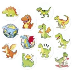 Naklejki papierowe na taśmie Dinozaury 500szt - Titanum