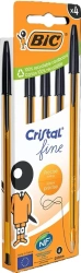 Długopis Cristal Original Fine czarny 4szt BIC