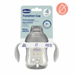 Kubek treningowy z miękkim ustnik 200ml szary 4m+ - Chicco