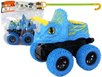 Terenówka pchacz Triceratops niebieski - Leantoys