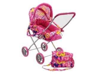 Wózek głęboki dla lalek z koszem i daszkiem 2w1 - ADAR