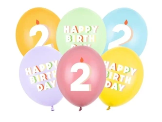 Balony 2 mix 30cm 6szt - PartyDeco