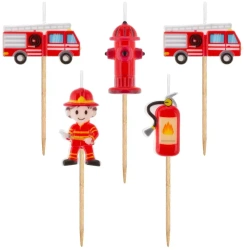 Świeczki pikery Straż Pożarna 5szt - Godan