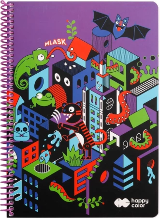 Kołonotatnik ME&CITY B5 80k. kratka Happy Color