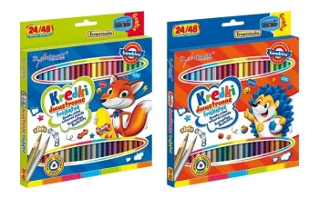 Kredki trójkątne dwustronne 24/48 kolory BAMBINO - ST-MAJEWSKI