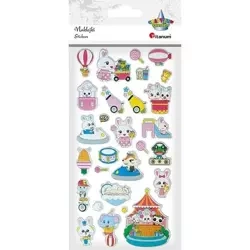 Naklejki wypukłe słodkie zwierzątka 28szt - Titanum