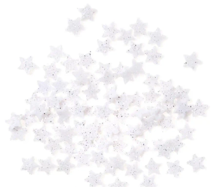 Gwiazdki z brokatem białe 1,1cm 96szt - Dalprint