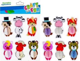 Ozdoba naklejki zwierzątka harmonijka 6szt - Craft with Fun