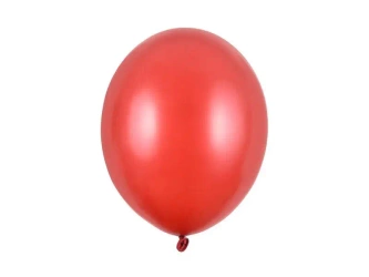 Balony Strong Metallic Poppy Red 30cm 10szt - PartyDeco